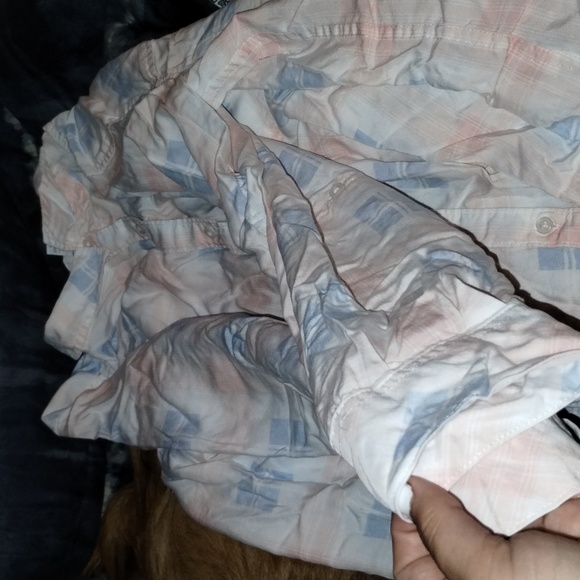 Time and True pastel pink and blue button down - Picture 2 of 4